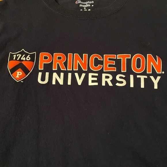 Champion Princeton Tiger Shirt Unisex Small Navy Blue Long Sleeve University Tee - Picture 4 of 10